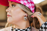 Faux Silver Hammered Hoop Earrings