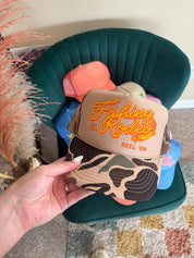 Fishing Rodeo Camo Trucker Hat
