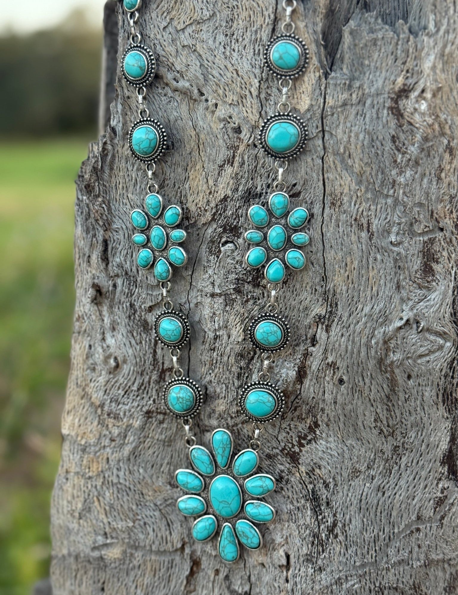 Floral Cluster Turquoise Necklace