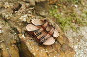 Floral Embossed Buckle Sandals - Black6