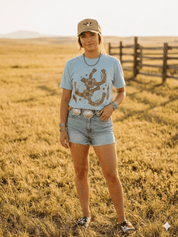 Floral Horseshoe Graphic Tee - BayBayS