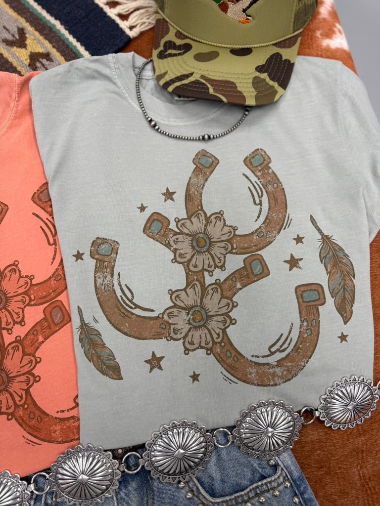 Floral Horseshoe Graphic Tee - BayBayS