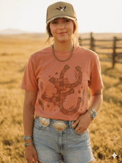 Floral Horseshoe Graphic Tee - TerracottaTerracottaS