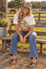 Floral Pumpkin Stack Graphic TeeNaturalS
