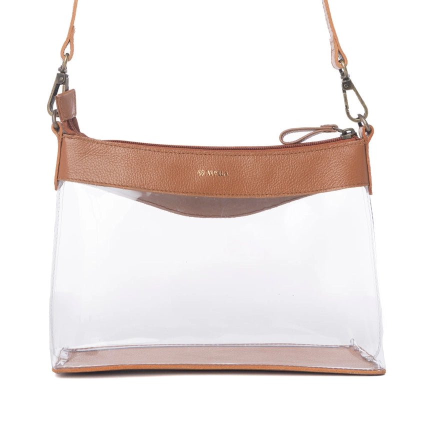Floral Tooled Leather Clear Crossbody Bag