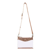 Floral Tooled Leather Clear Crossbody Bag
