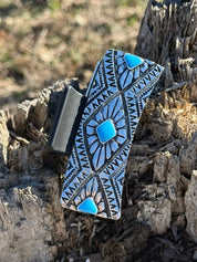 Floral Turquoise Hair Claw