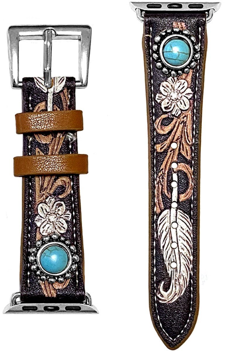 Floral Western Faux Leather Apple Watch Band38/41 (mm)