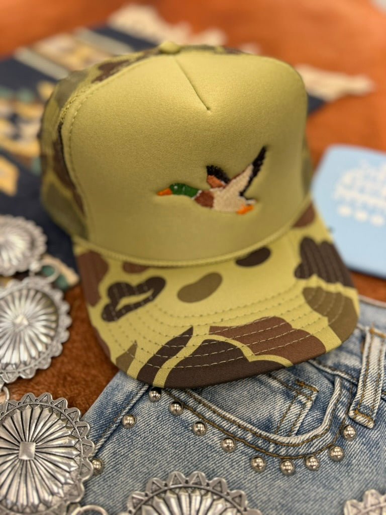 Flying Mallard Camo Embroidered Trucker Hat