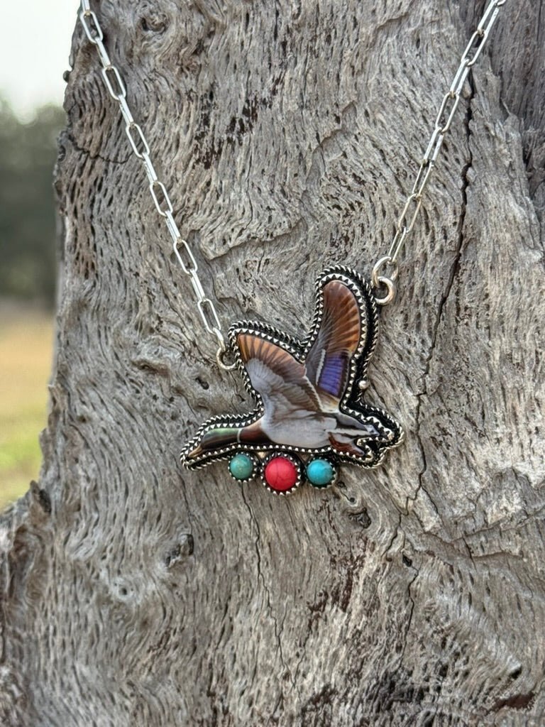 Flying Mallard Paperclip Chain Necklace