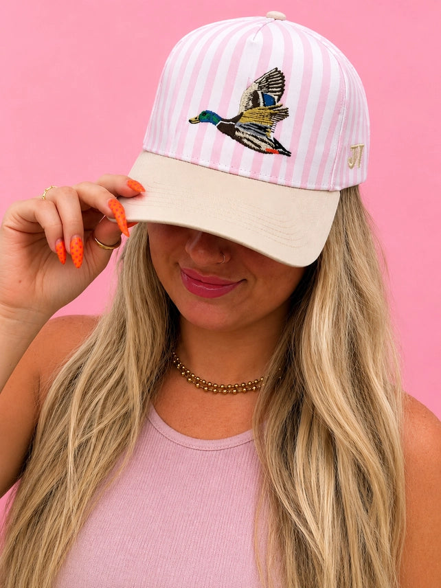 Blush Flying Mallard Embroidered Trucker Hat