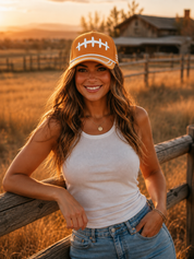 Football Laces Puff Trucker Hat