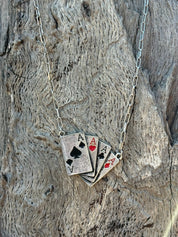 Four Aces Paperclip Chain Necklace