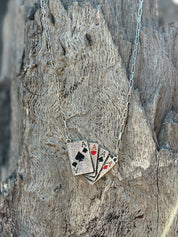 Four Aces Paperclip Chain Necklace