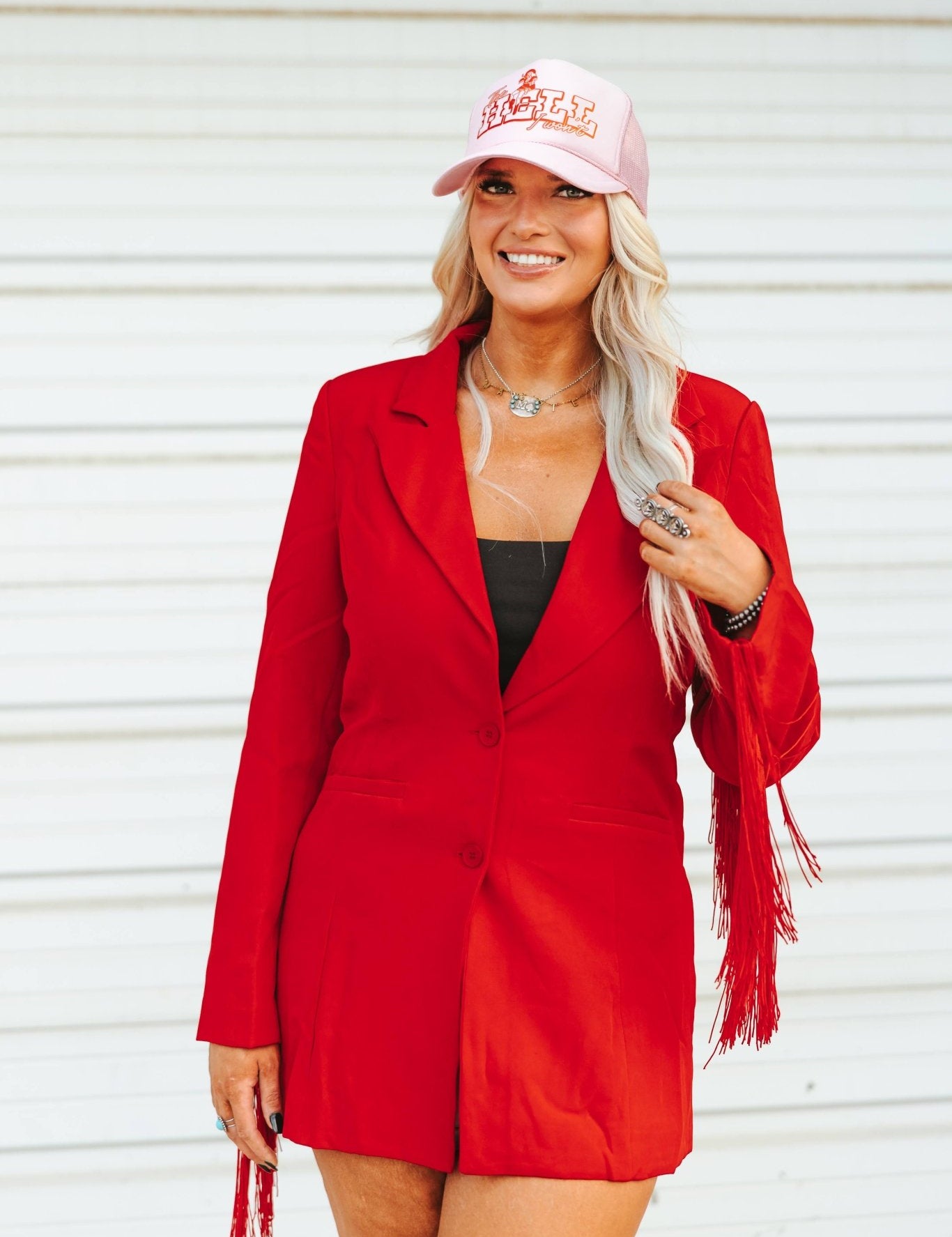 Fringe Rodeo Blazer Dress - RedS