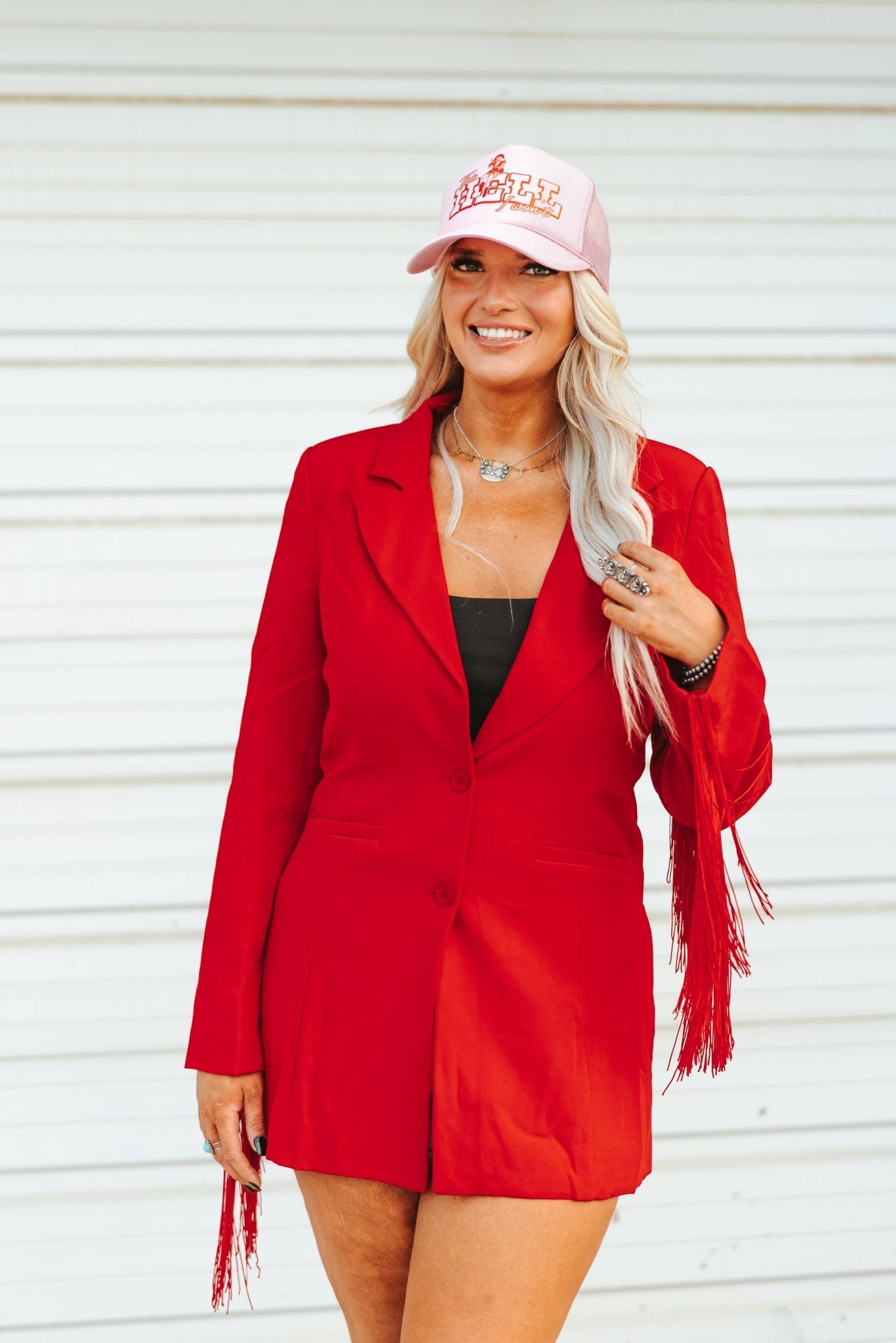 Fringe Rodeo Blazer Dress - RedS