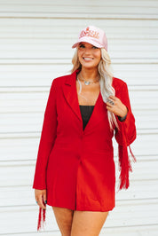 Fringe Rodeo Blazer Dress - RedS