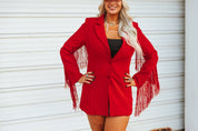 Fringe Rodeo Blazer Dress - RedS