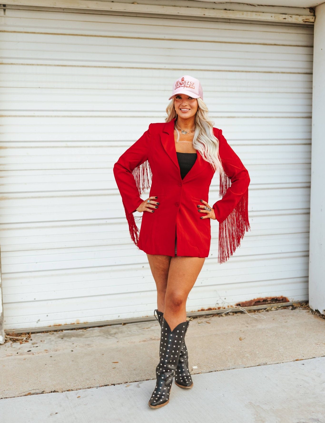 Fringe Rodeo Blazer Dress - RedS