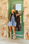 Front Ribbon Tie Denim RomperS