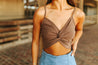 Front Twist Ribbed Cami Top - BrownBrownS