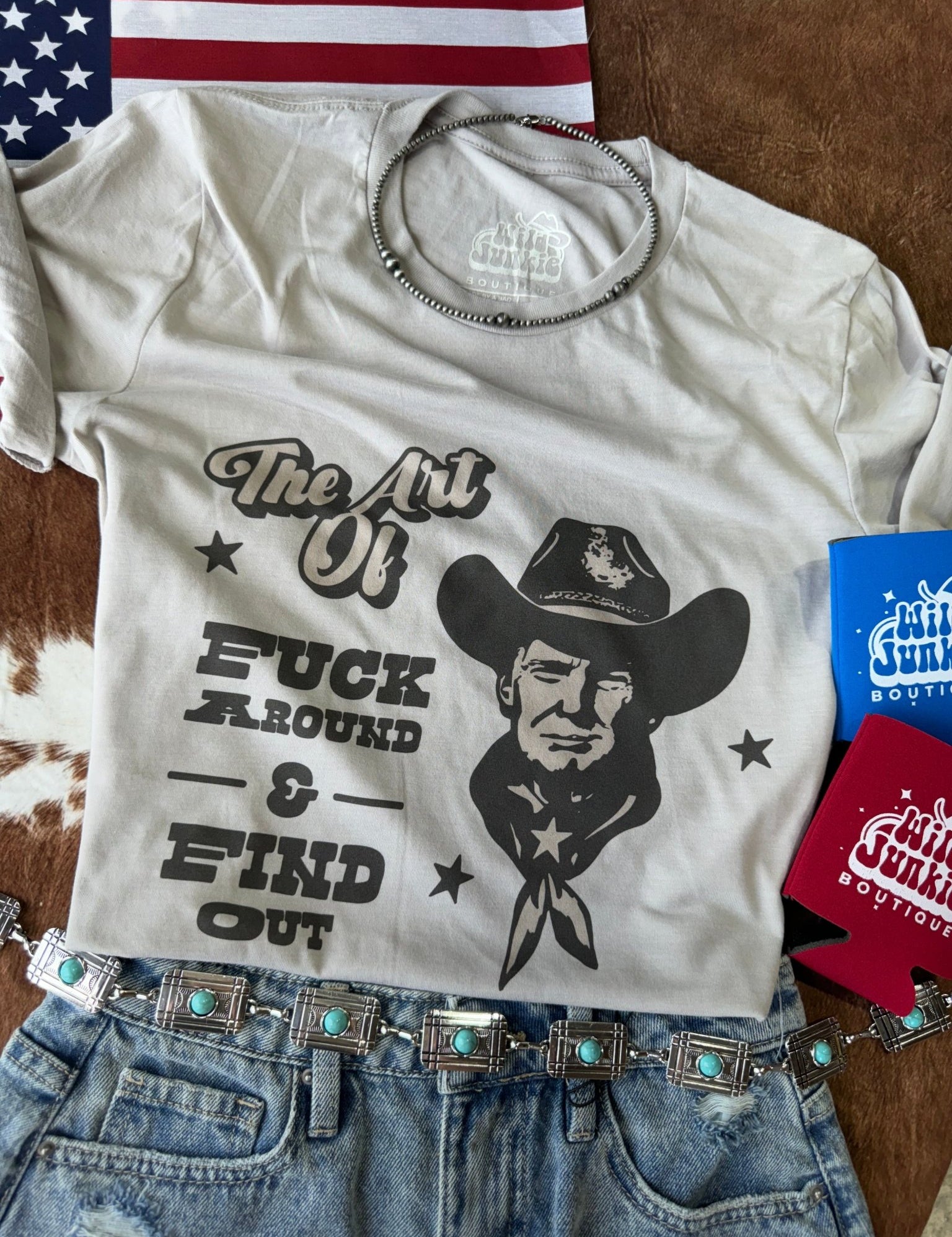 Fuck Around and Find Out Trump Graphic TeeCool GreyS