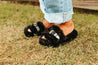 Fuzzy Buckle Slides - BlackS - 5/6