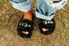 Fuzzy Buckle Slides - BlackS - 5/6