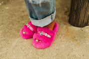 Fuzzy Buckle Slides - PinkS - 5/6