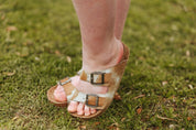 Genuine Cowhide Buckle Sandals - Brown6