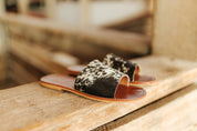 Genuine Cowhide Sandals - BlackMulti6