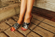 Genuine Cowhide Sandals - BlackMulti6
