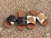Genuine Cowhide Sandals - EbonyMulti6