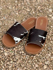 Genuine Cowhide Sandals - EbonyMulti6