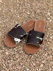 Genuine Cowhide Sandals - EbonyMulti6