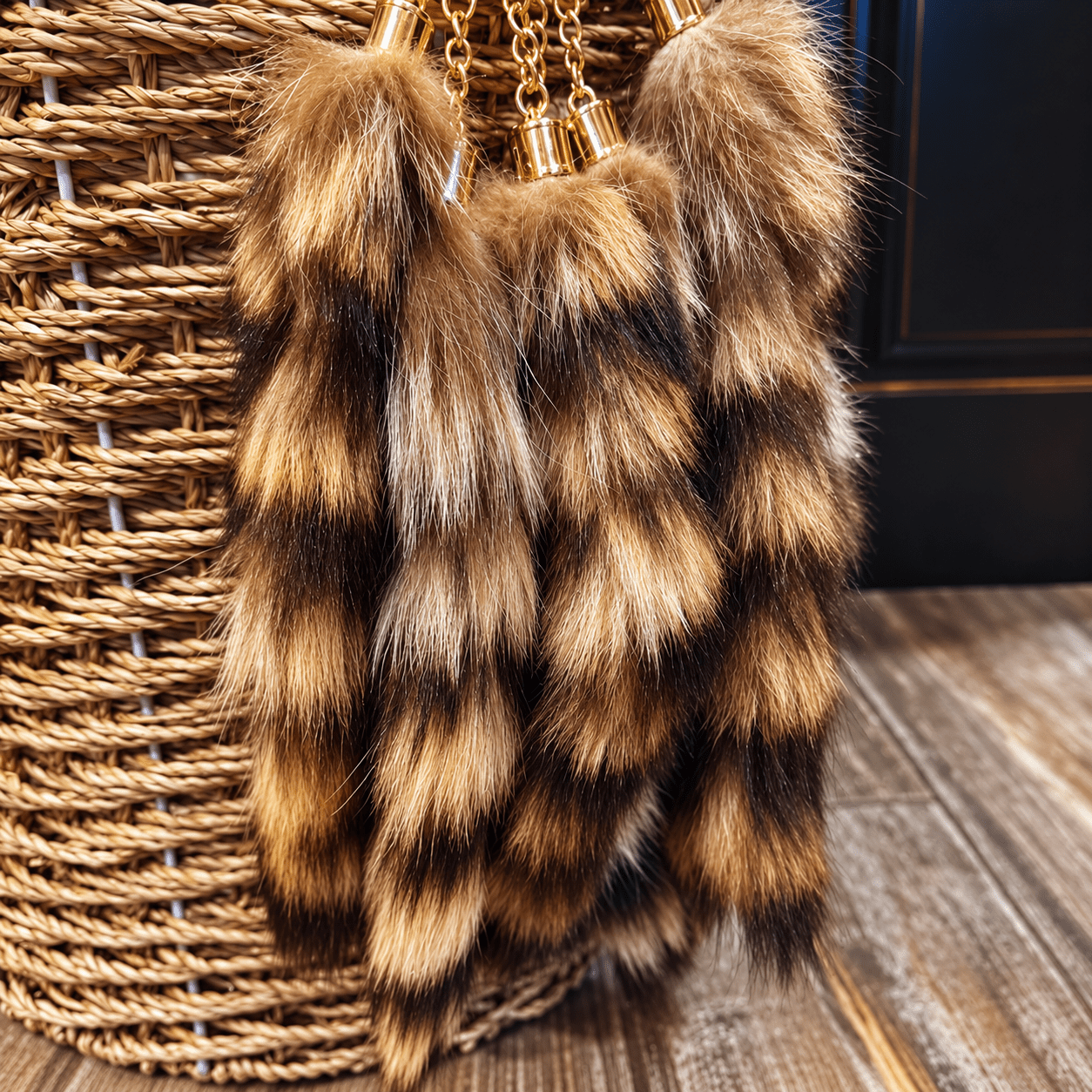 Genuine Raccoon Tail Bag Charm