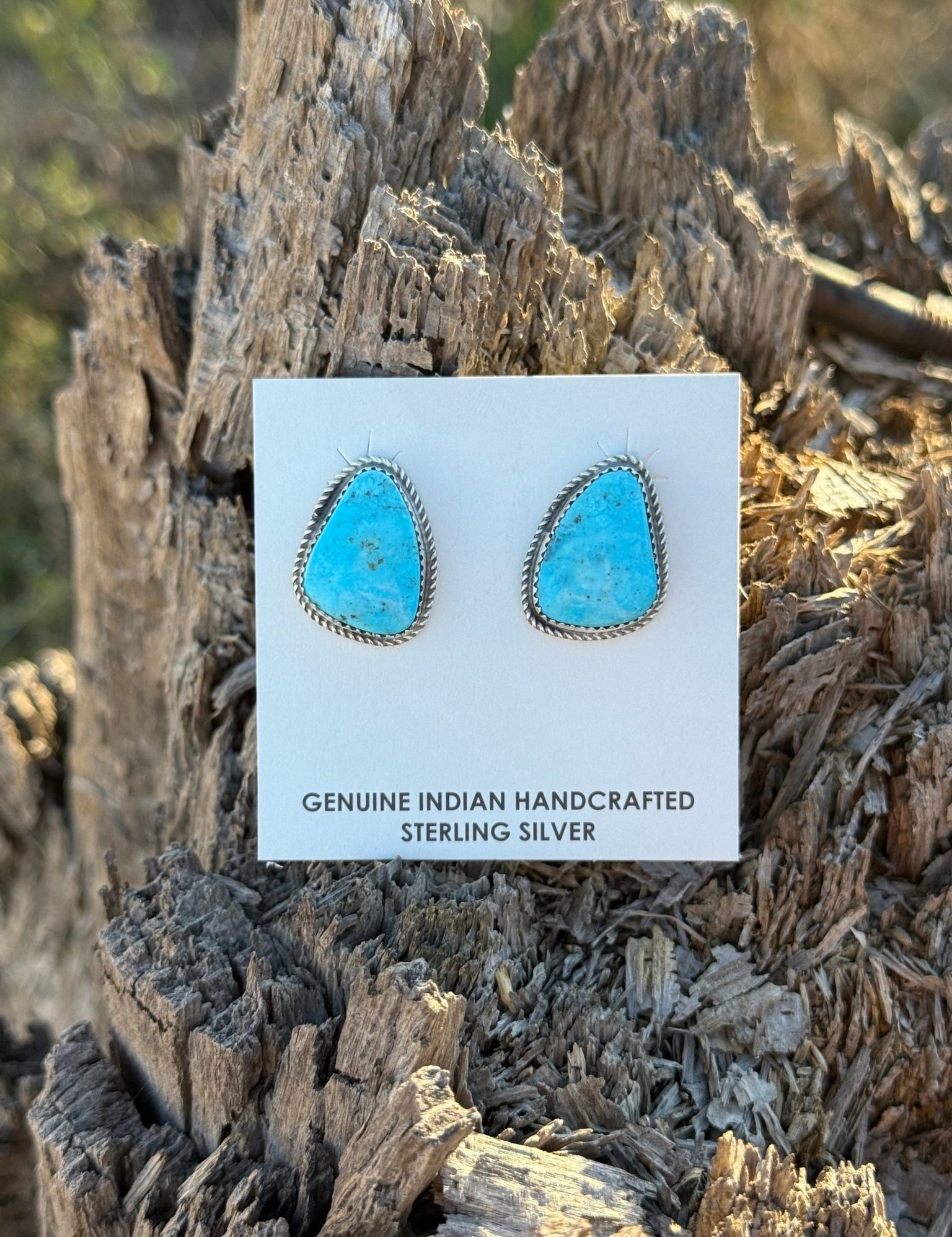 Genuine Sky Kingman Turquoise Earrings