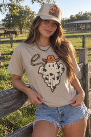 Cowboy Ghost Sequin Patch TeeTanS
