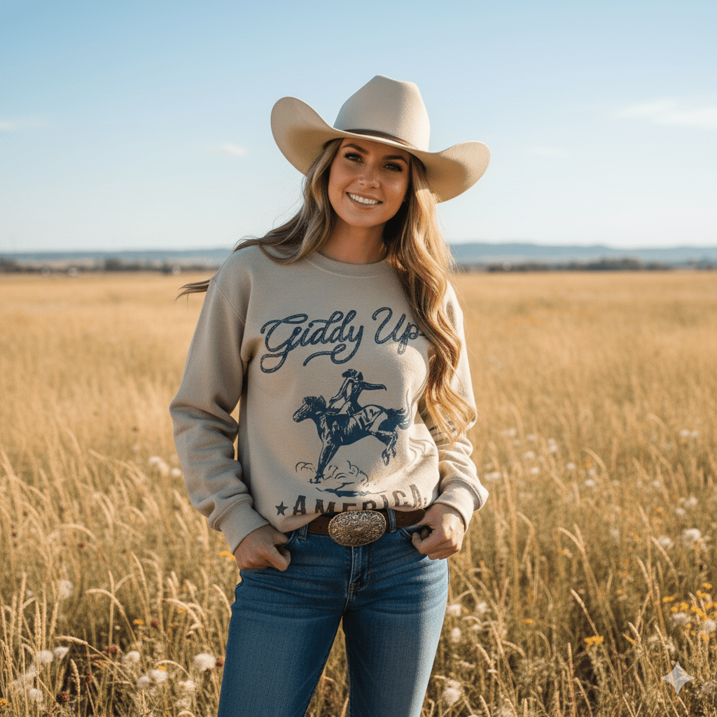 Giddy Up America Graphic SweatshirtSandS