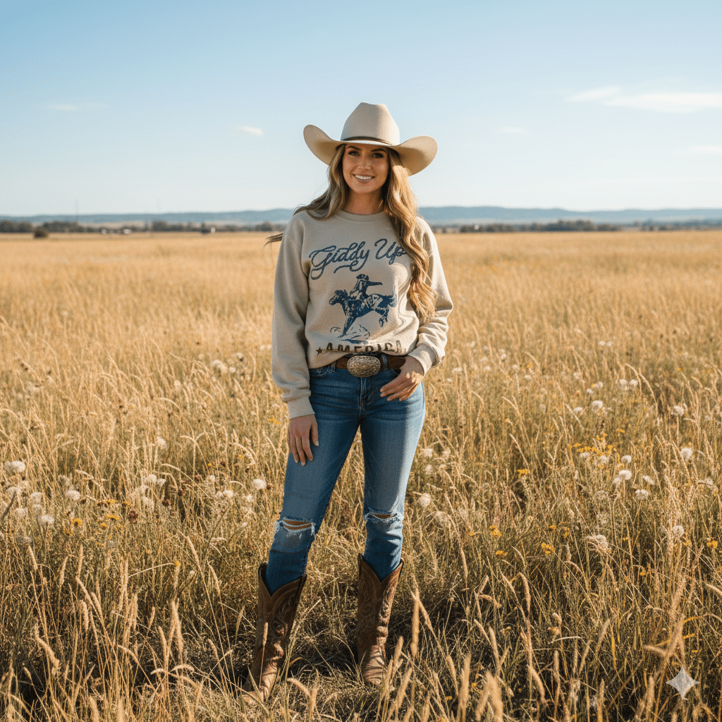 Giddy Up America Graphic SweatshirtSandS