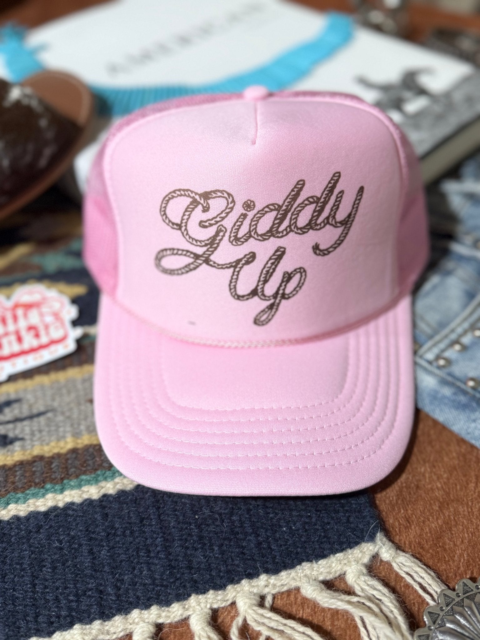 Giddy Up Trucker HatLight Pink