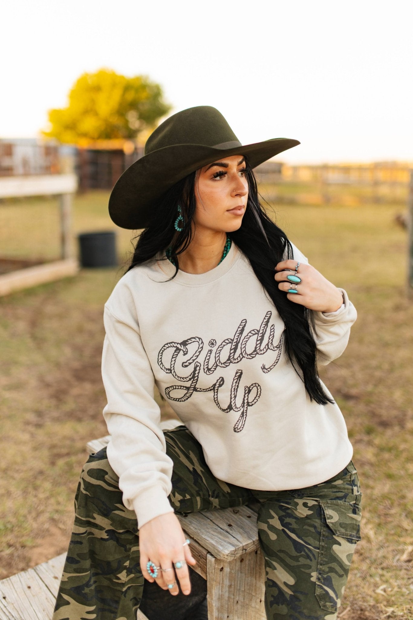 Giddy Up Twisted Rope Graphic SweatshirtSandS