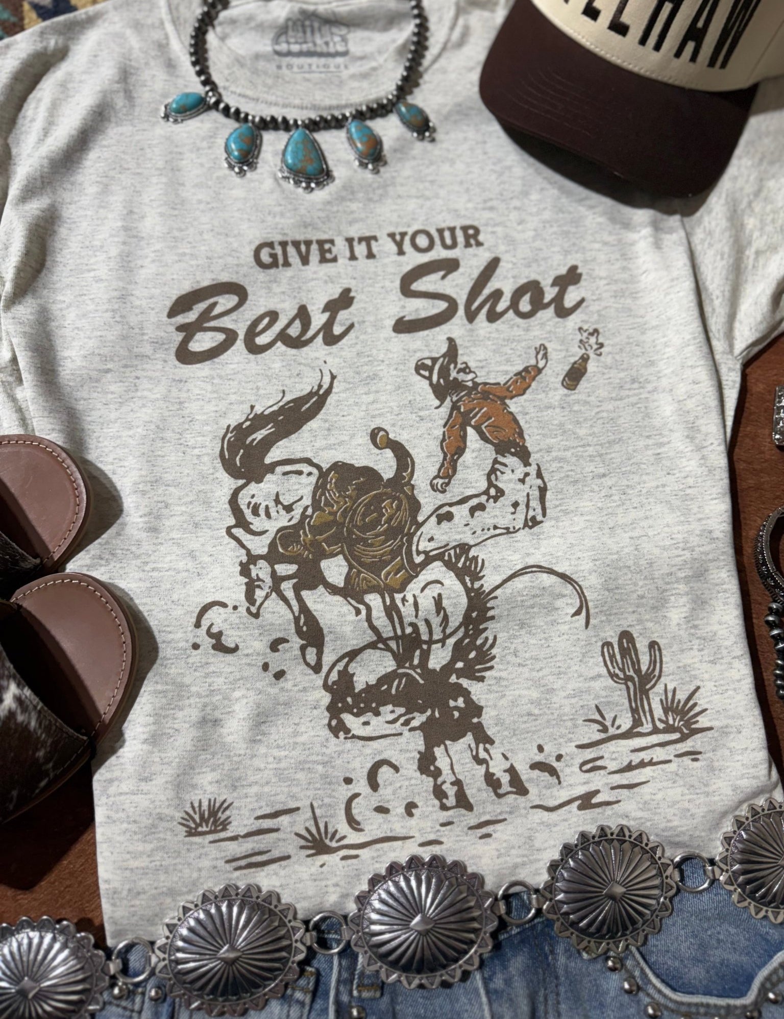 Give It Your Best Shot Graphic TeeHeather OatmealS