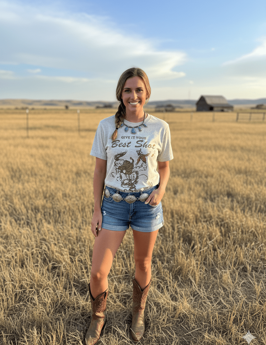 Give It Your Best Shot Graphic TeeHeather OatmealS