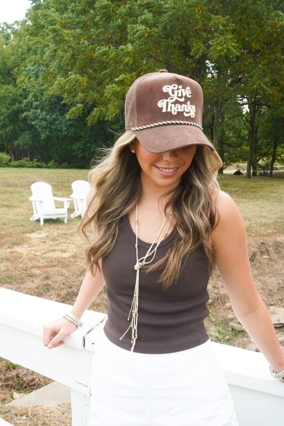 Give Thanks Embroidered Trucker Hat