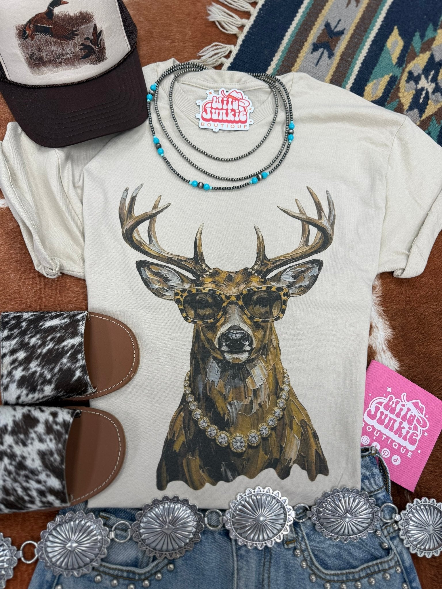 Glam Whitetail Deer Graphic TeeCementS