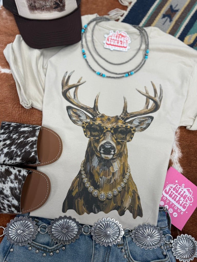 Glam Whitetail Deer Graphic TeeCementS