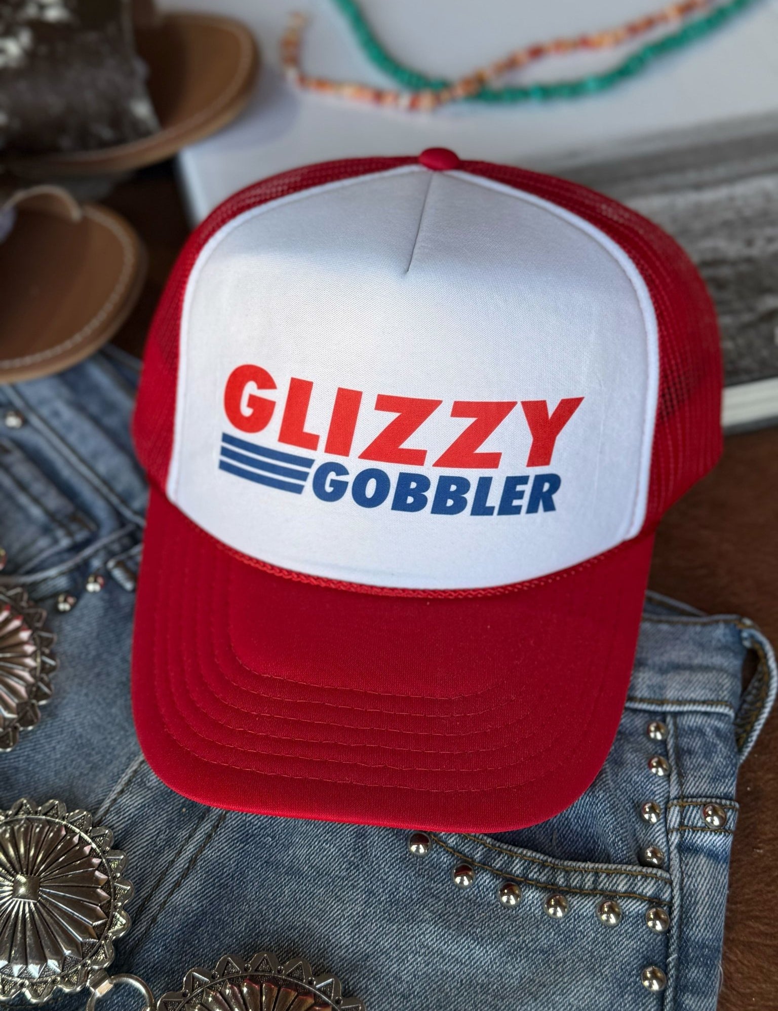 Glizzy Gobler Trucker HatRed & White