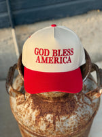 God Bless America Embroidered Trucker Hat