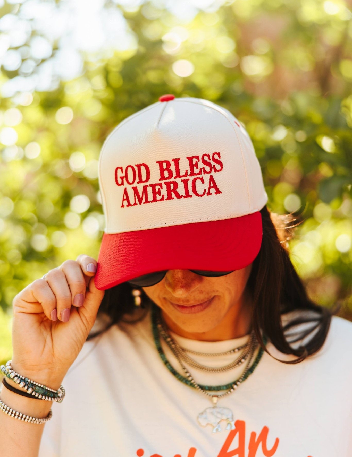 God Bless America Embroidered Trucker Hat